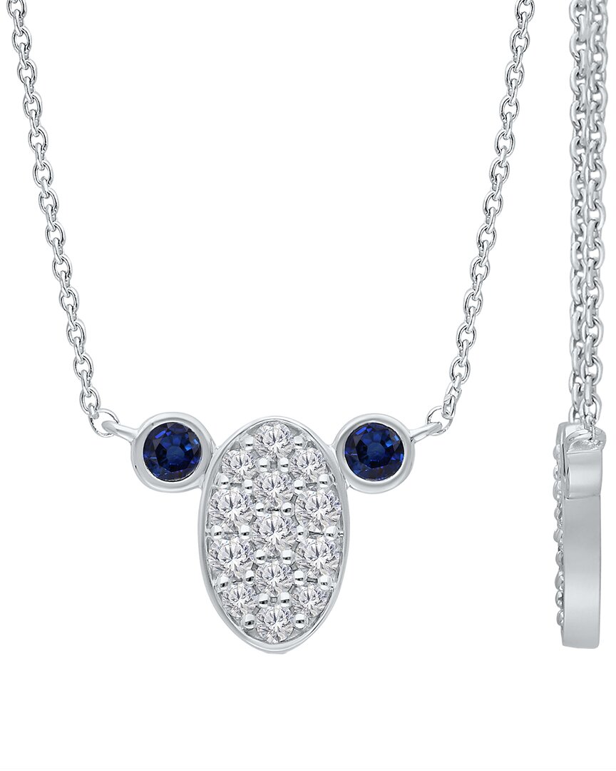 Kallati 14k 0.45 Ct. Tw. Diamond & Sapphire Drop Necklace