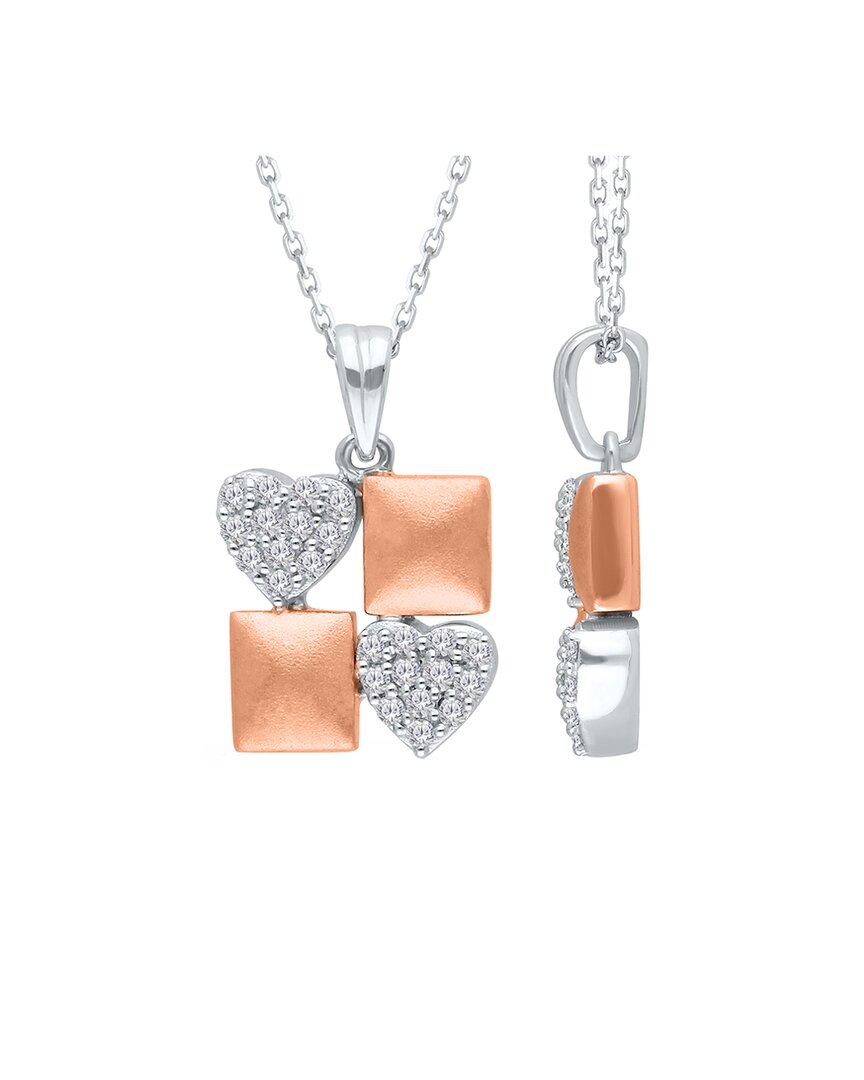 Kallati 14k Two-tone 0.15 Ct. Tw. Diamond Drop Necklace
