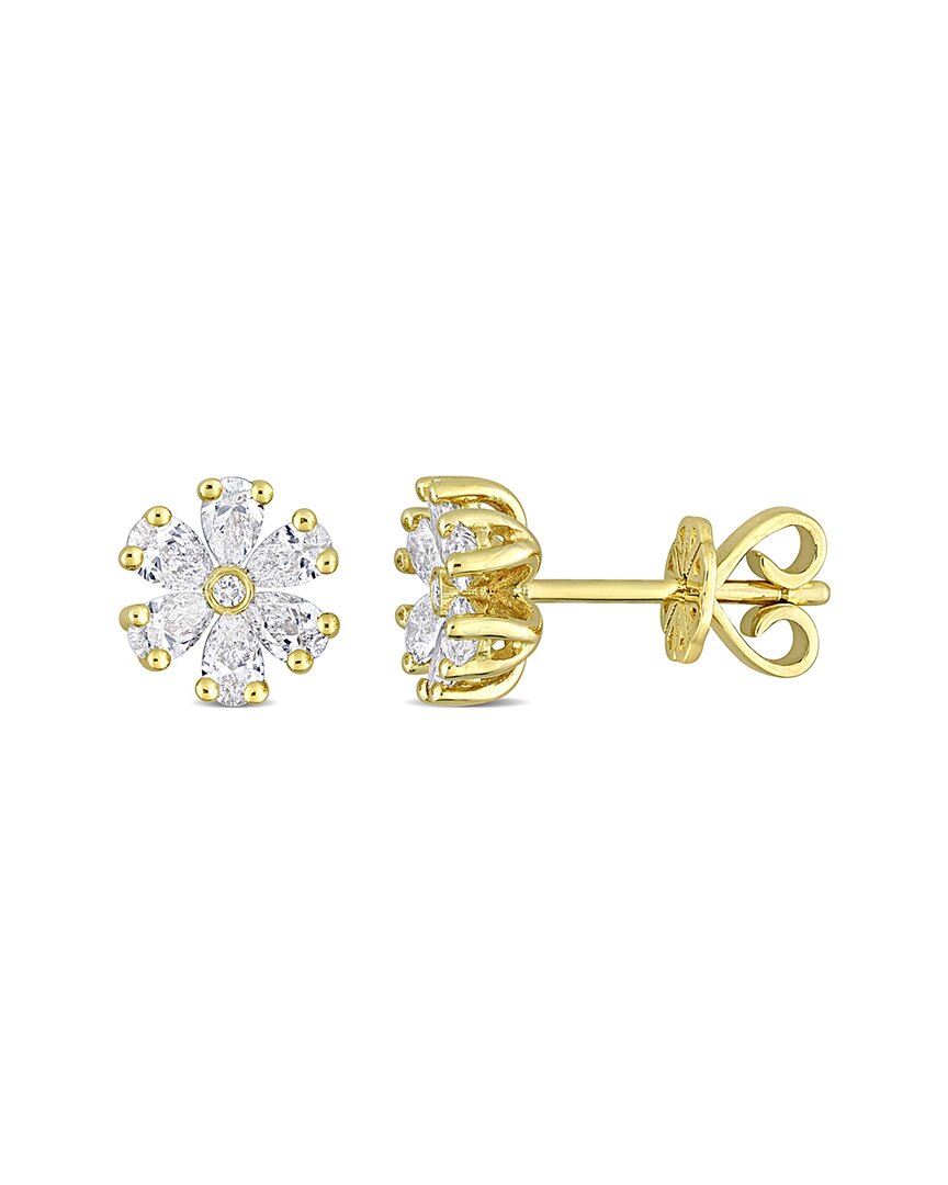 Diamond Select Cuts 14k 0.86 Ct. Tw. Diamond Floral Earrings