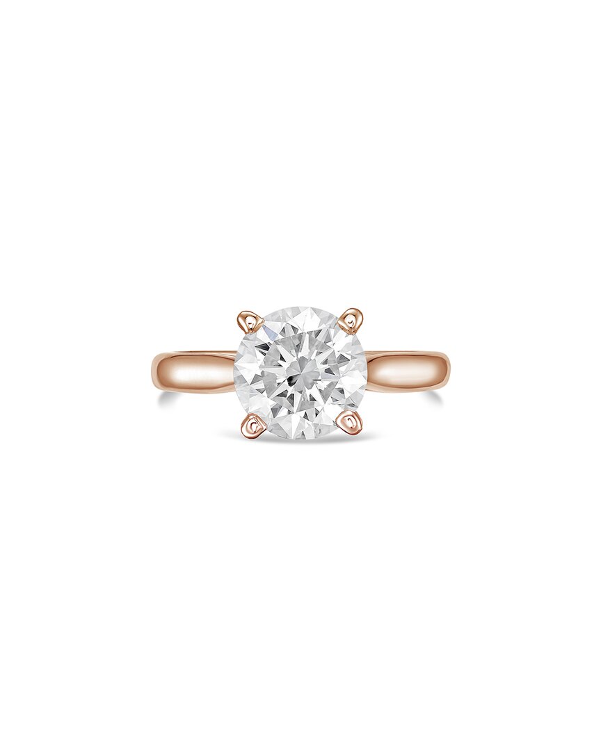 Diana M Lab Grown Diamonds 18k Rose Gold 15.00 Ct. Tw. Solitaire Ring In Gold