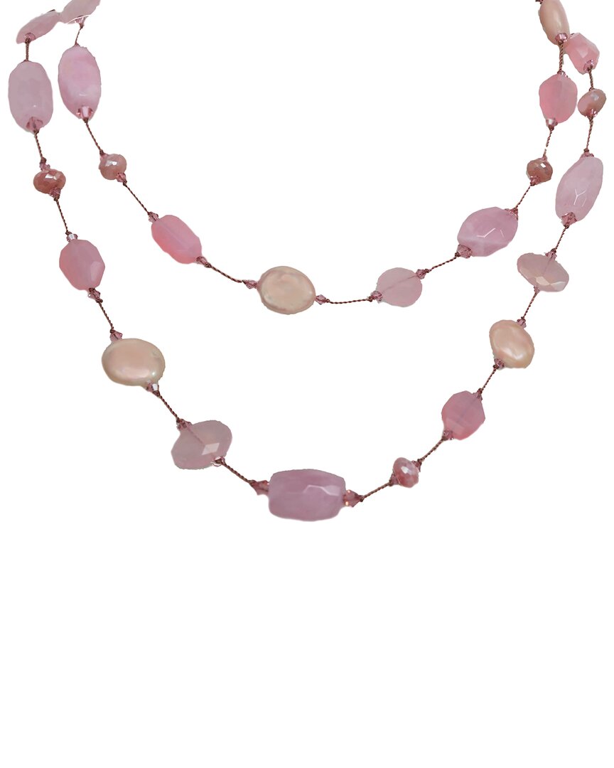 Margo Morrison New York Silver Gemstone & 8-10mm Pearl Initial Toggle Necklace