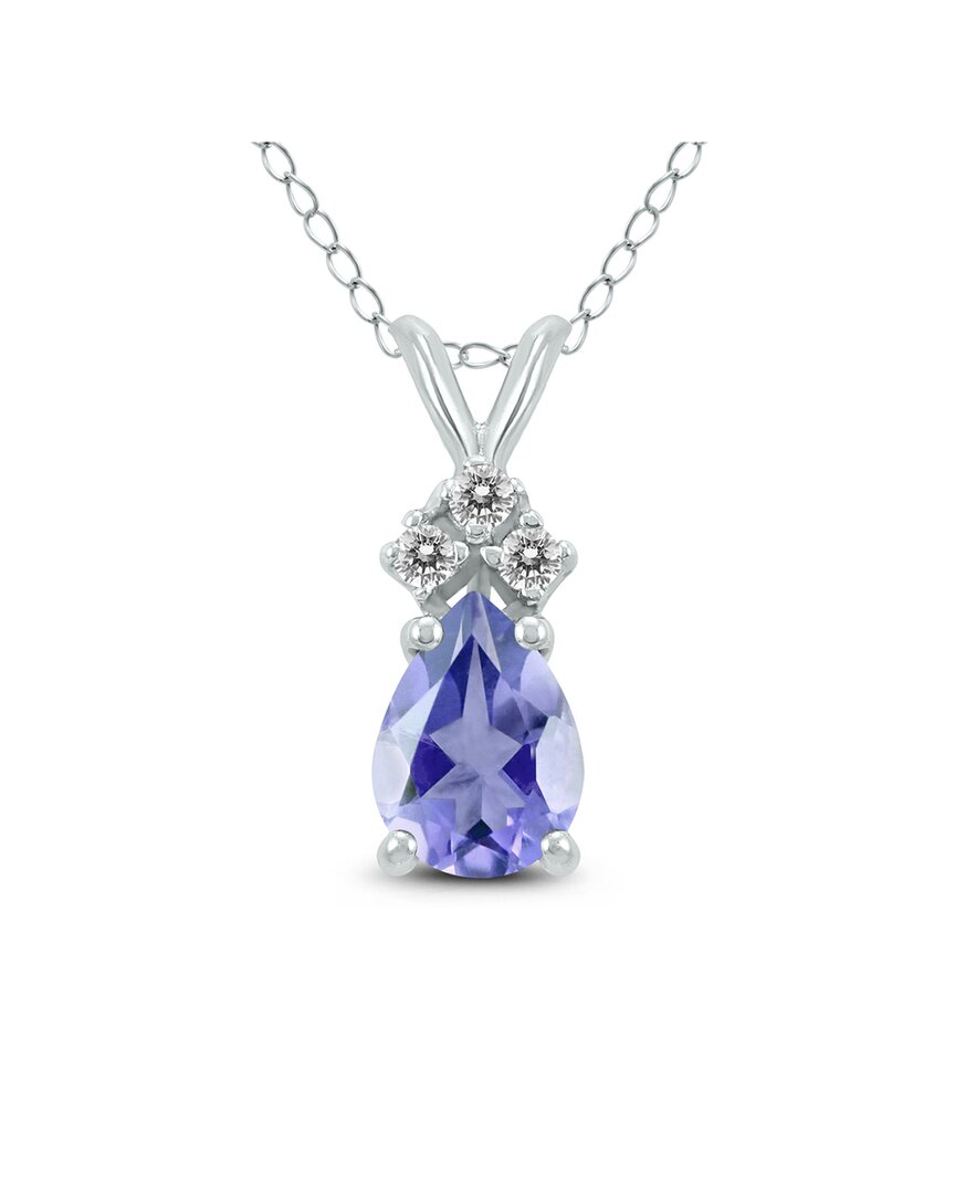 Gemstones 14k 0.23 Ct. Tw. Diamond & Tanzanite Necklace