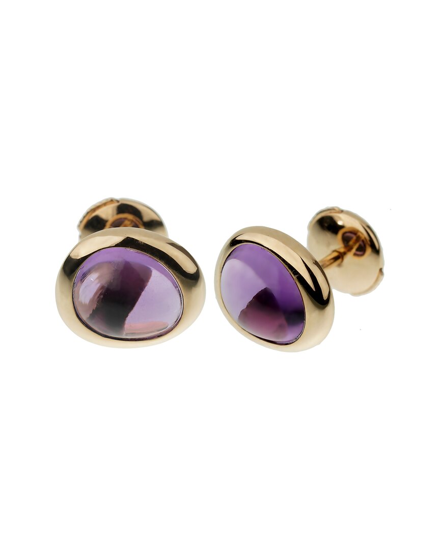 Fred Of Paris 18k Rose Gold 6.00 Ct. Tw. Amethyst Earrings (authentic Pre-  Loved) In Red