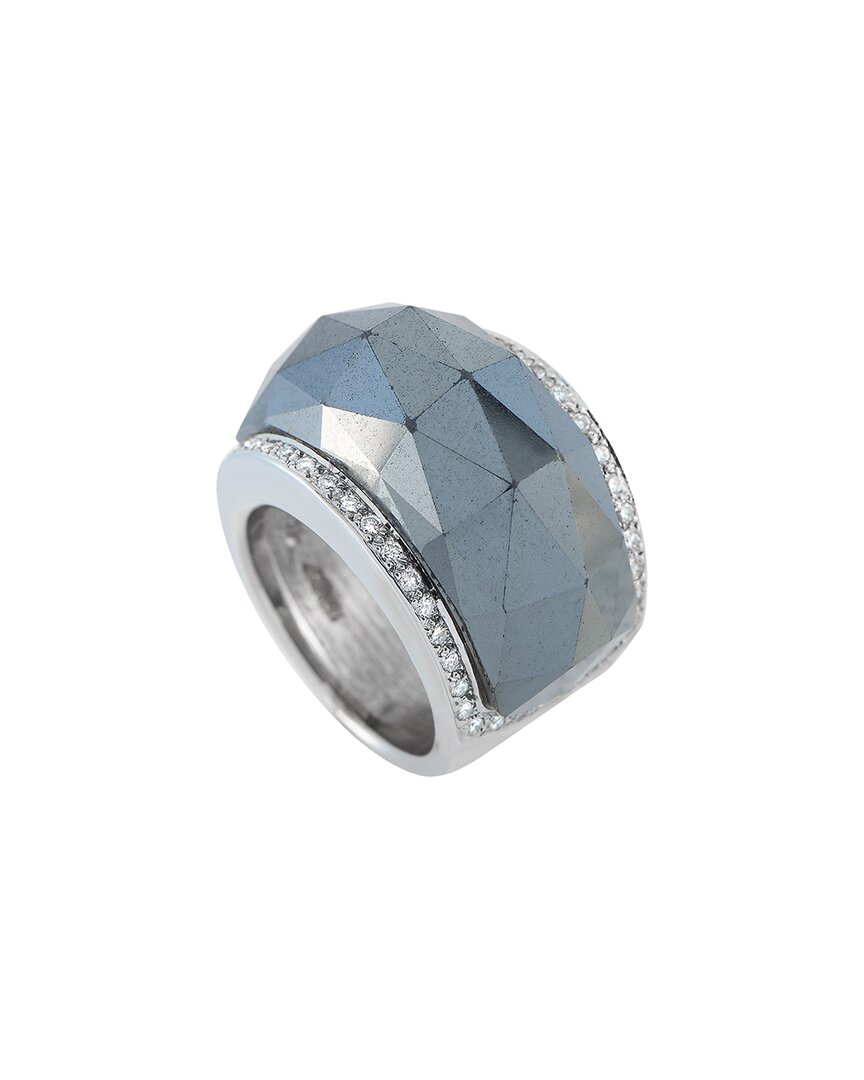 Stephen Webster Dnu Dupe Skus  18k 0.55 Ct. Tw. Diamond & Hematite Ring (authentic Pre-loved)