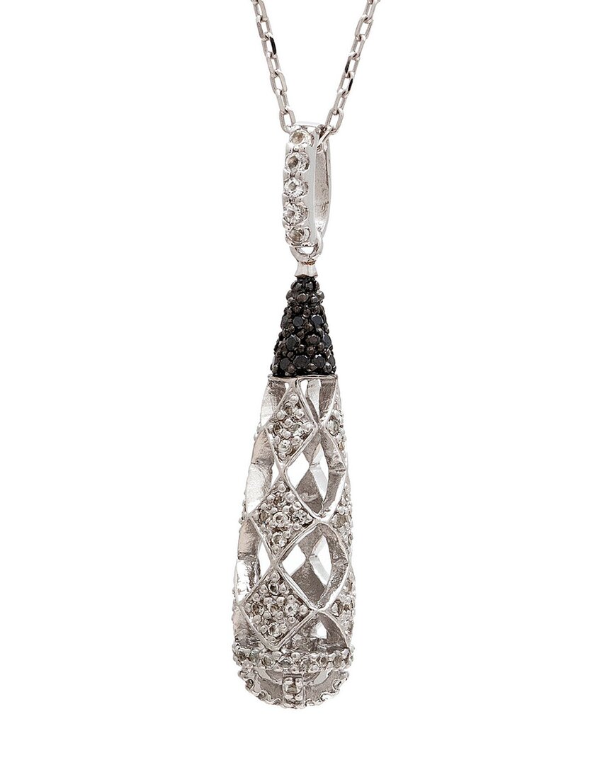Gemstones Silver 0.75 Ct. Tw. Diamond & White Topaz Necklace