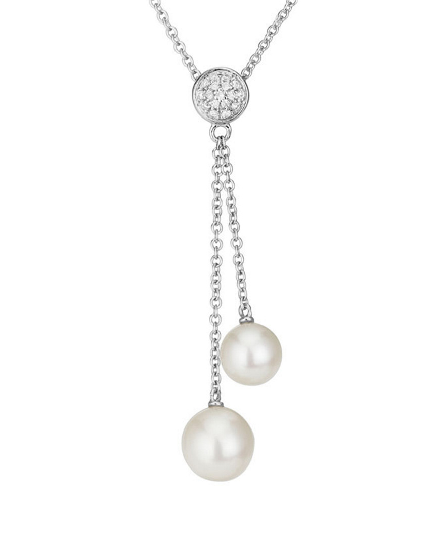 Pearls 14k 0.05 Ct. Tw. Diamond 6.5mm Freshwater Cultured Pearl Necklace