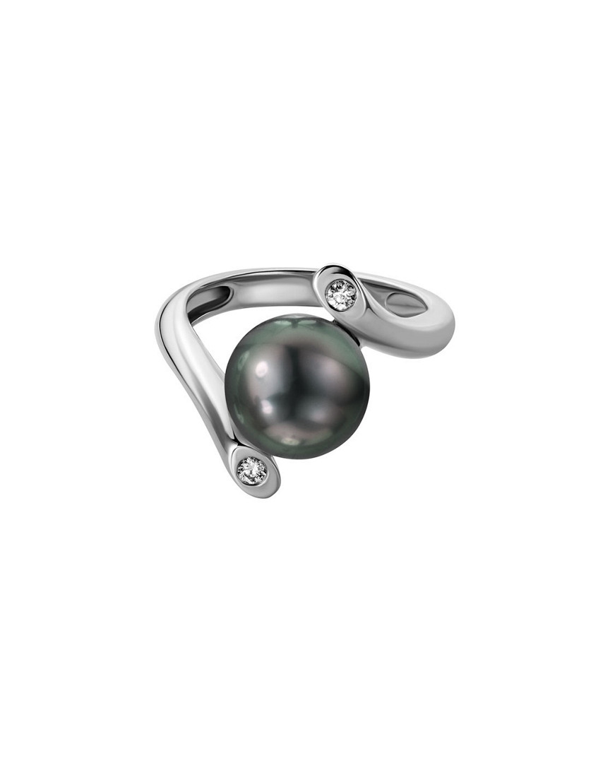 Pearls 14k 0.07 Ct. Tw. Diamond 10.0-10.5mm Tahitian Pearl Ring