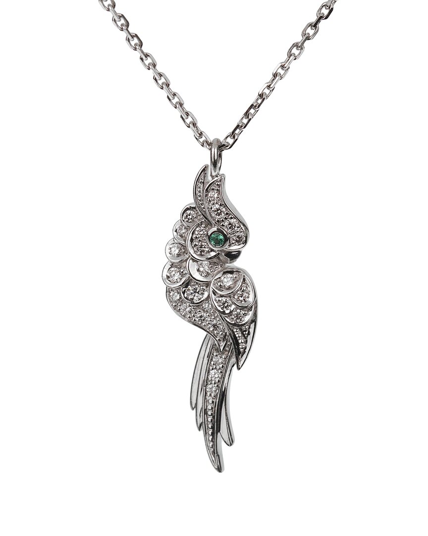 Cartier 18k 0.14 Ct. Tw. Diamond & Emerald Fauna & Flora Necklace (authentic )