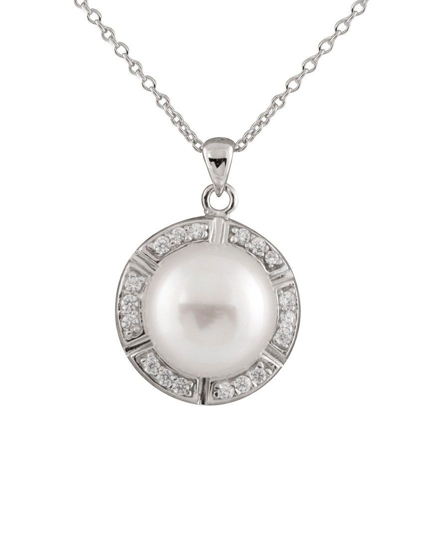 Splendid Pearls Rhodium Over Silver 11-12mm Pearl Pendant