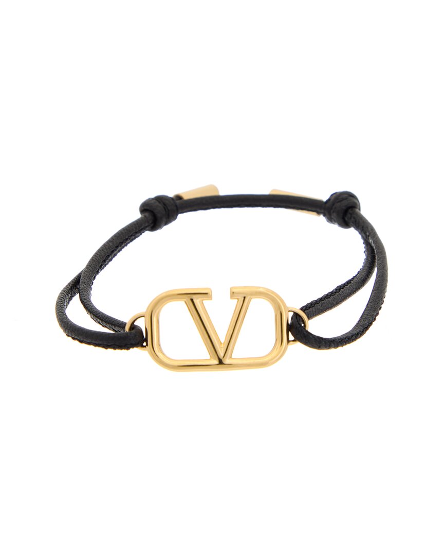 Valentino Garavani Men's V-Logo Signature Leather Bracelet