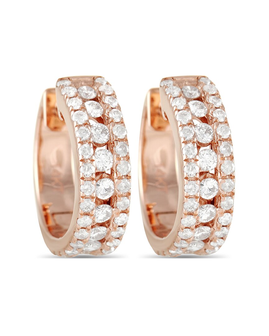Shop Diamond Select Cuts 14k Rose Gold 1.00 Ct. Tw. Diamond Hoops
