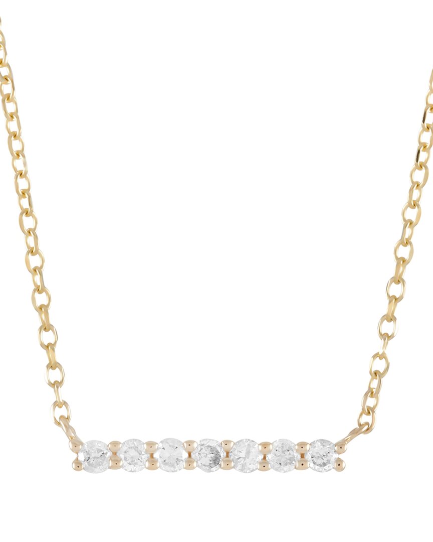 Shop Heritage 14k 0.10 Ct. Tw. Diamond Bar Necklace (authentic )