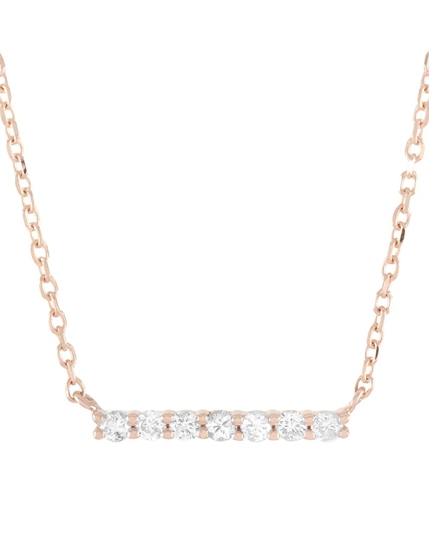 Shop Heritage 14k Rose Gold 0.10 Ct. Tw. Diamond Bar Necklace (authentic )