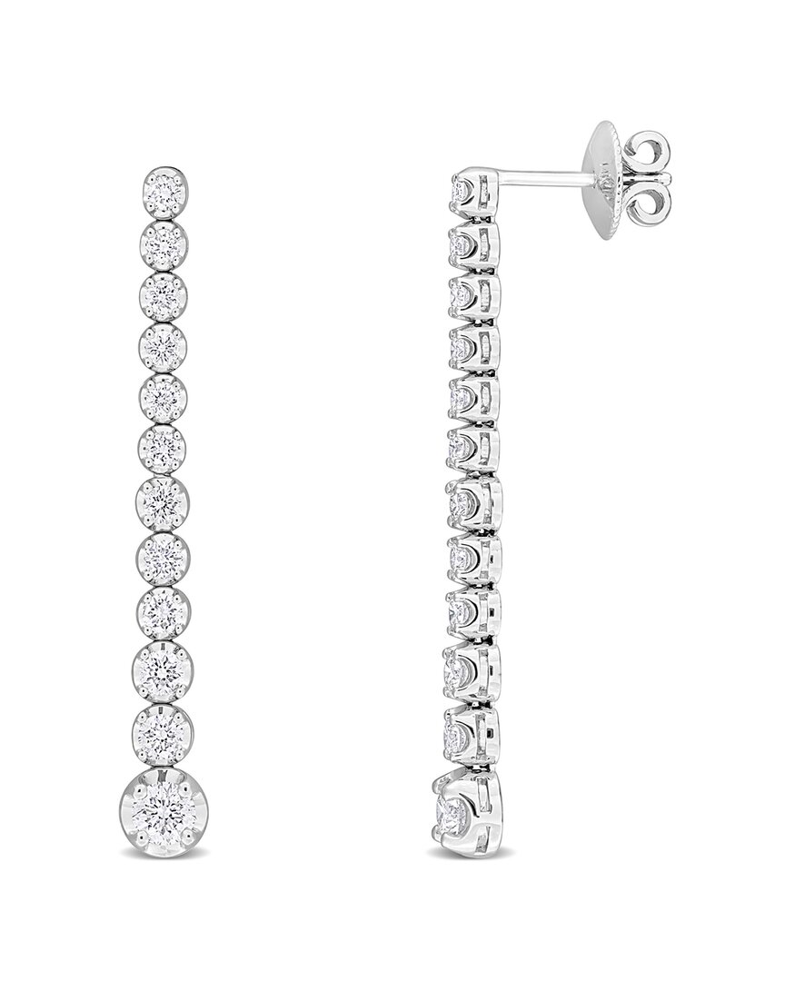 Diamond Select Cuts 14k 1.57 Ct. Tw. Diamond Graduated Linear Drop Earrings