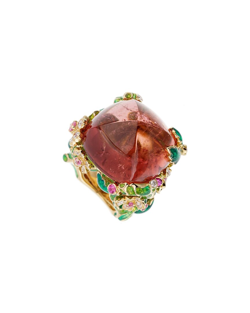 Heritage Christian Dior Dior 18k 46.85 Ct. Tw. Diamond & Gemstone Diorella Ring (authentic )