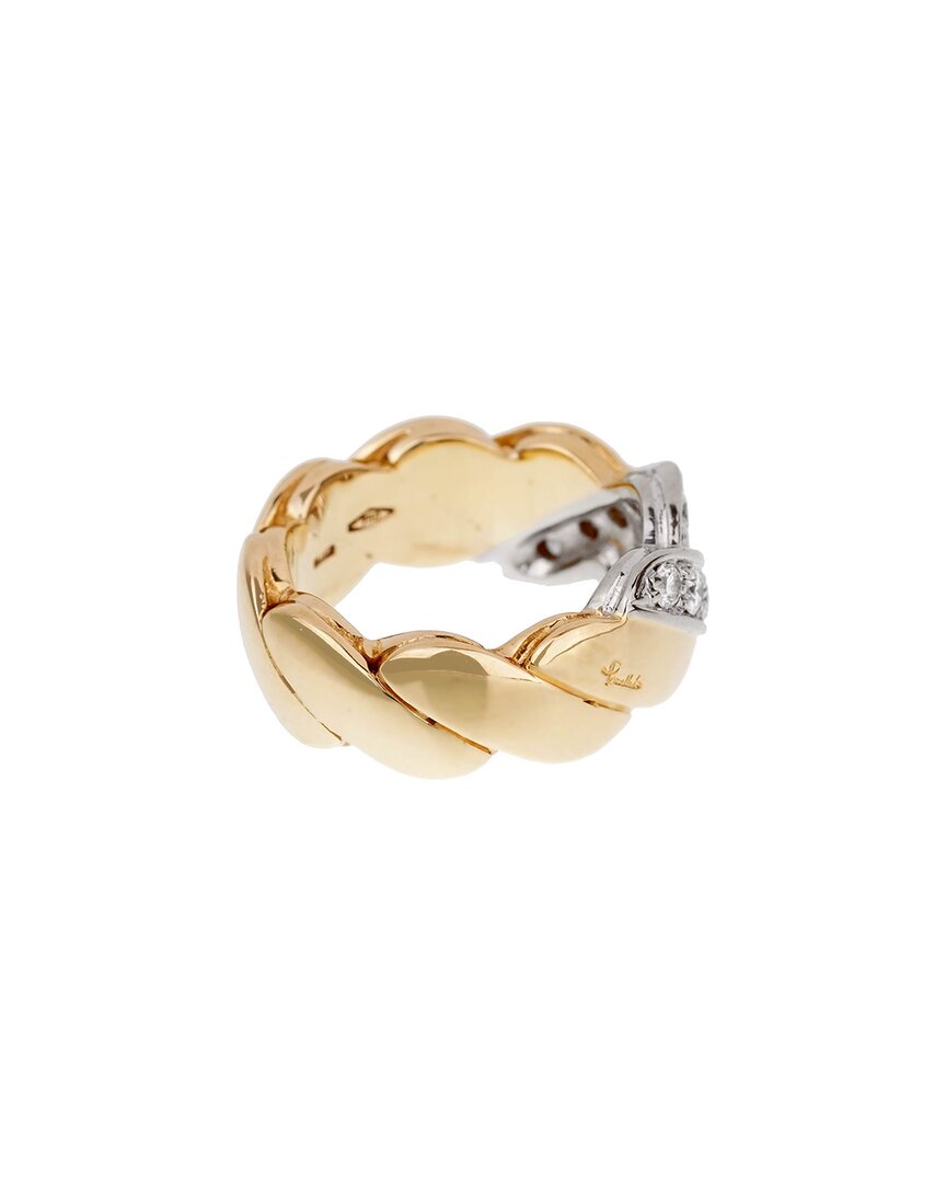 HERITAGE POMELLATO POMELLATO 18K TWO-TONE 0.30 CT. TW. DIAMOND BRAIDED RING (AUTHENTIC PRE-LOVED)