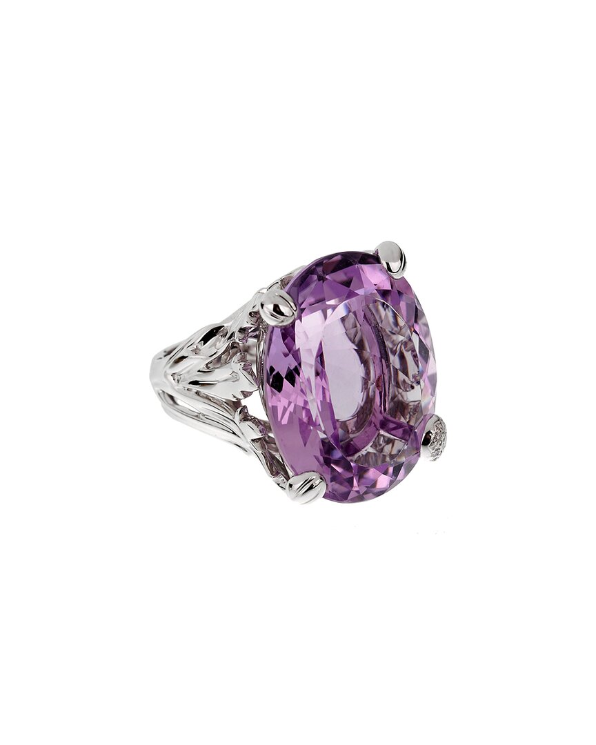 Heritage Christian Dior Dior 18k 44.62 Ct. Tw. Diamond & Amethyst Cocktail Ring (authentic )