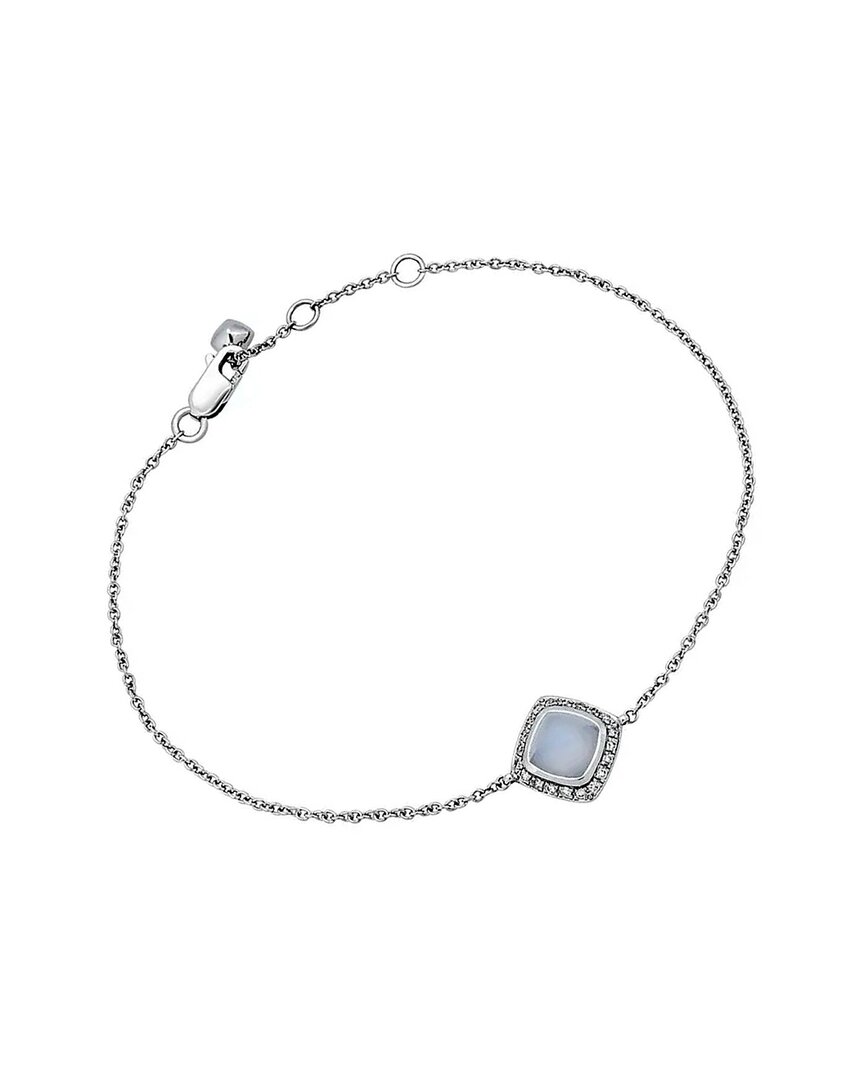 Fred Of Paris 18k 0.10 Ct. Tw. Diamond & Chalcedony Bracelet (authentic Pre-loved) In Metallic