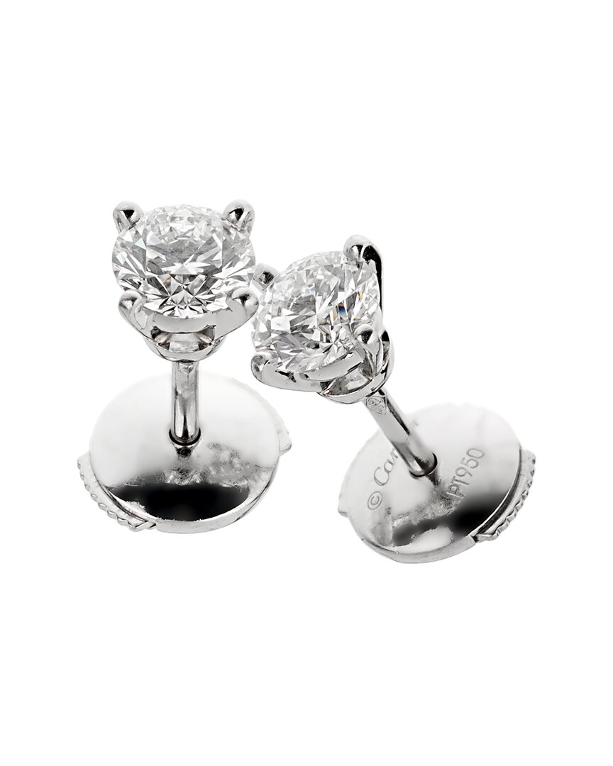 Cartier Platinum 1.08 Ct. Tw. Diamond Studs (authentic )