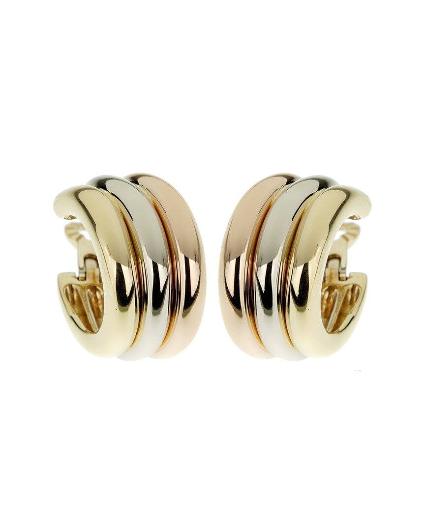 Cartier 18k Tri-tone Trinity Large Hoops (authentic )