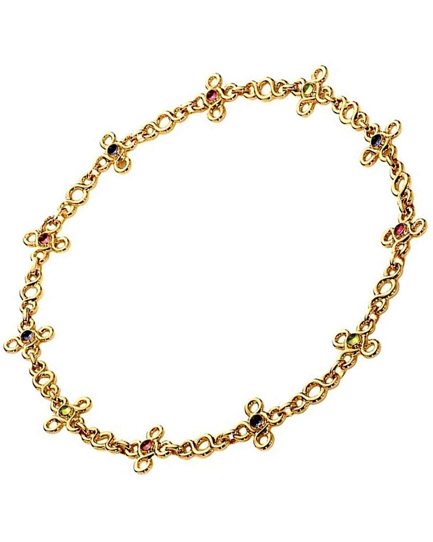 Chanel 18k Gemstone Choker Necklace (authentic Pre-loved) In Gold