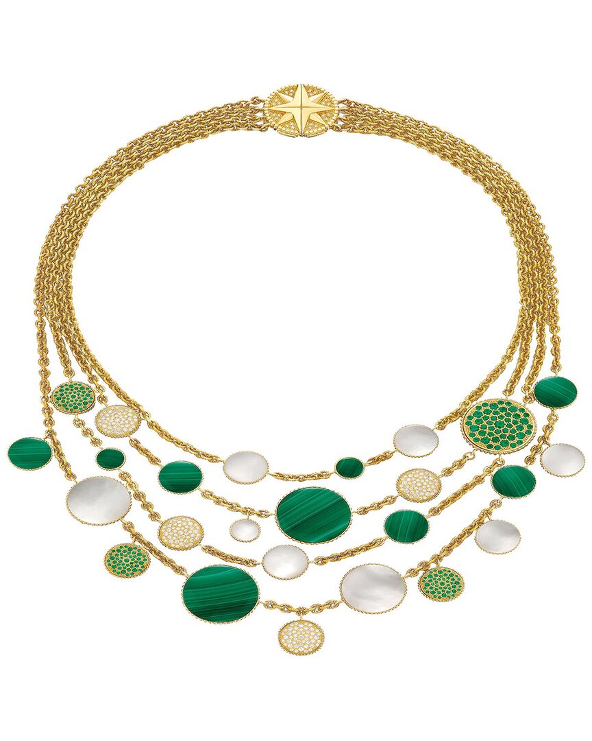 Heritage Christian Dior Dior 18k 6.28 Ct. Tw. Diamond & Emerald Des Vents Necklace (authentic Pre-  Owned)
