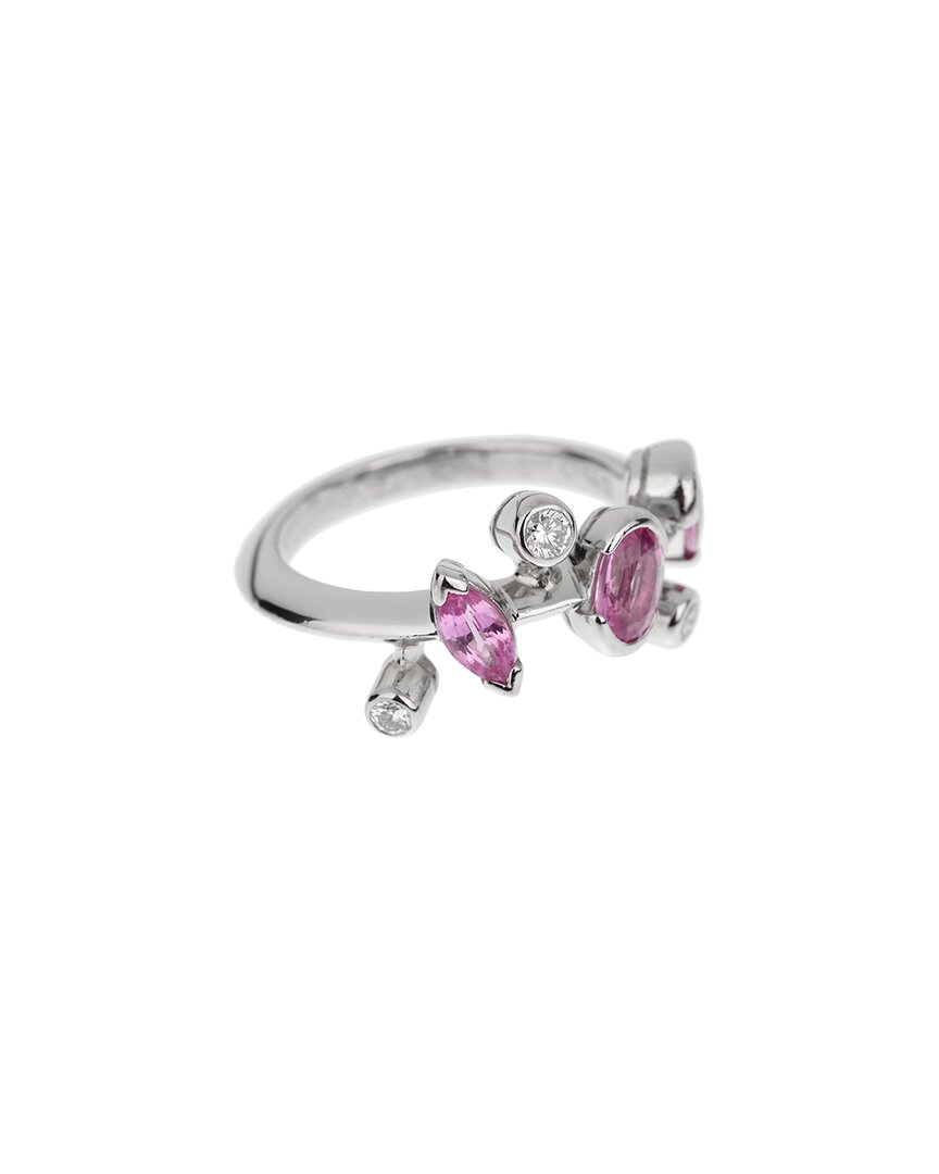 Cartier Platinum 0.84 Ct. Tw. Diamond & Pink Sapphire Meli Melo Ring  (authentic )