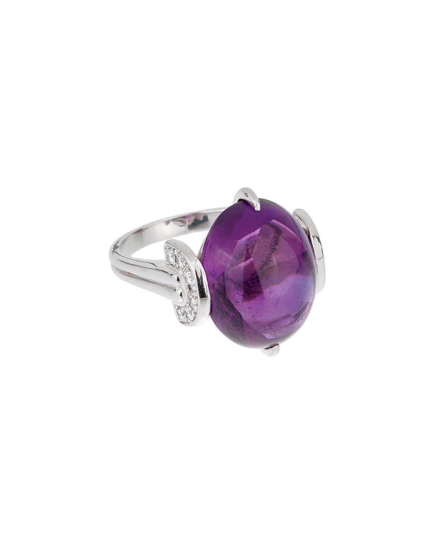 Heritage Christian Dior Dior Platinum 6.18 Ct. Tw. Diamond & Amethyst Ring (authentic )