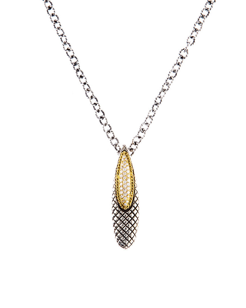 Shop Andrea Candela Diamante 18k & Silver 0.41 Ct. Tw. Diamond Pendant Necklace In Multicolor