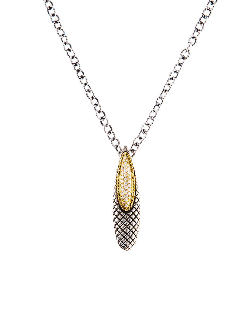 Andrea Candela Diamante 18k & Silver 0.41 Ct. Tw. Diamond Pendant Necklace In Multicolor