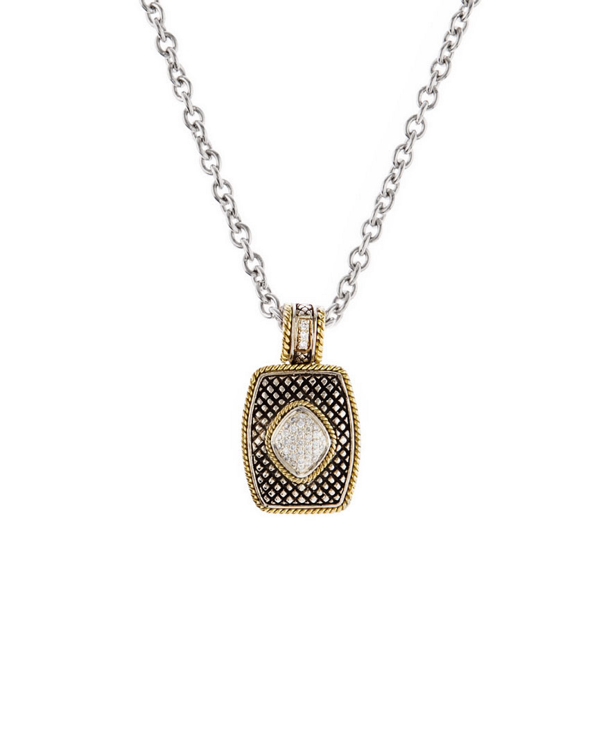 Andrea Candela 18k & Silver 0.19 Ct. Tw. Diamond Pendant Necklace In Multicolor