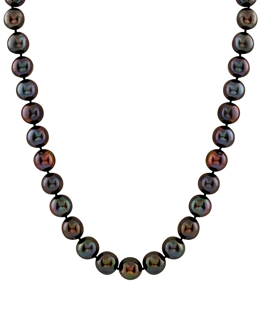 Splendid Pearls Rhodium Plated 9-10nn Pearl Necklace