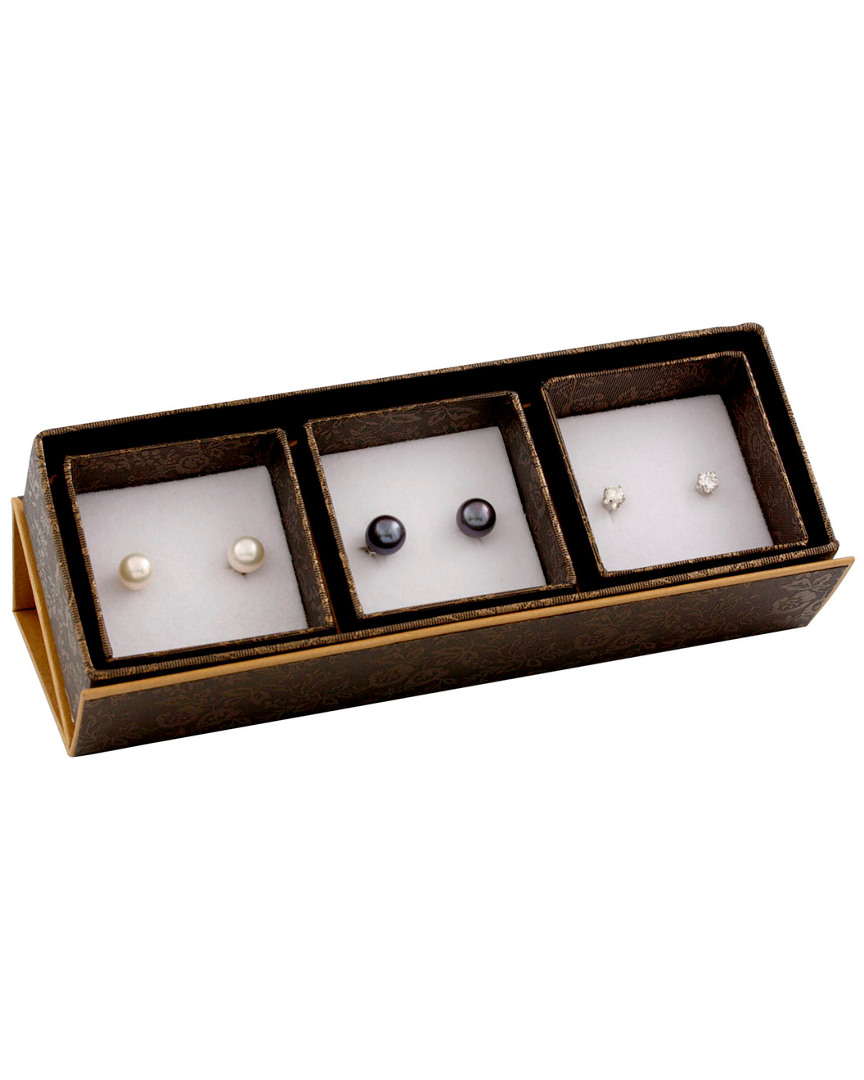 Splendid Pearls 14k 8-8.5mm Freshwater Pearl Earrings Set
