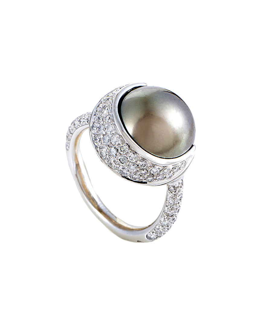 chanel pearl ring silver