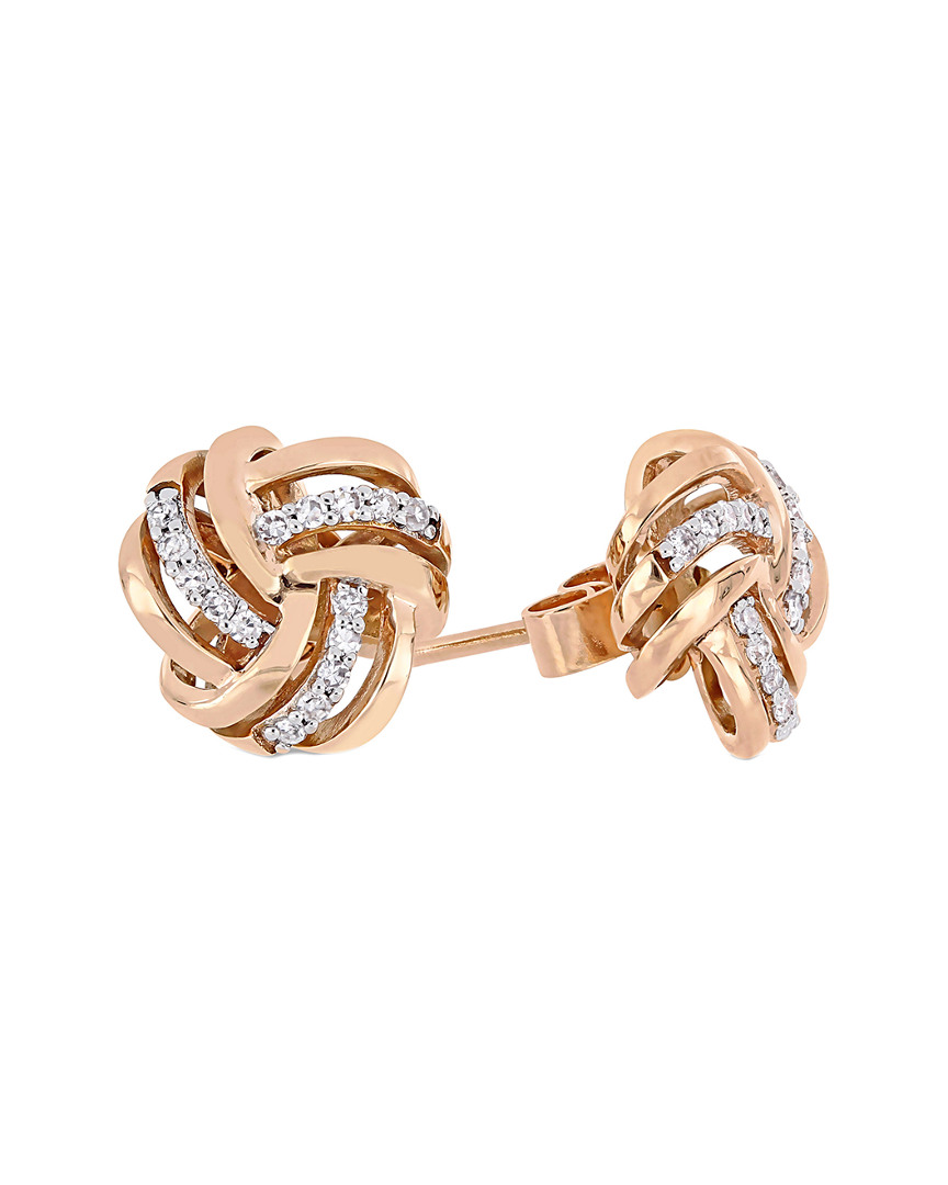 Diamond Select Cuts 14k Rose Gold 0.15 Ct. Tw. Diamond Earrings
