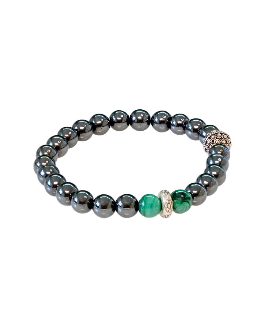 Jean Claude Dell Arte Silver Gemstone Stretch Bracelet