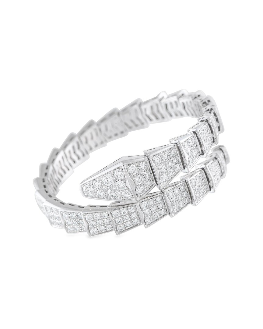 Bvlgari 18k Diamond Bracelet (authentic Pre-loved) In White