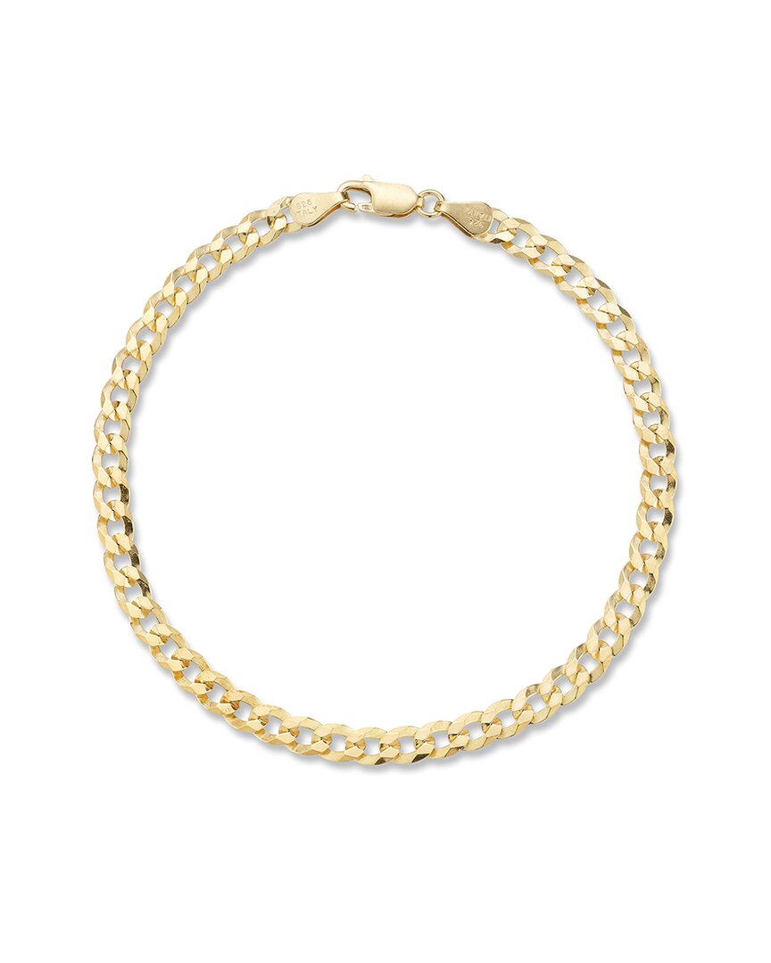 Yield Of Men 18k Over Silver 5mm Curb Chain Bracelet