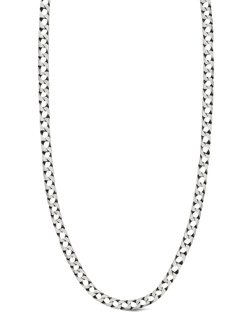 Yield Of Men Silver Square Curb Chain Necklace In Metallic