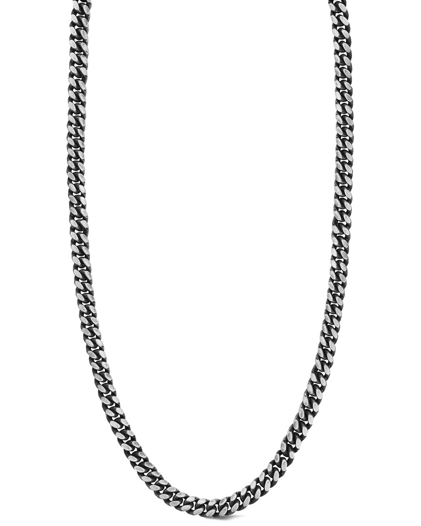 Yield Of Men Silver Curb Link Chain Necklace In White