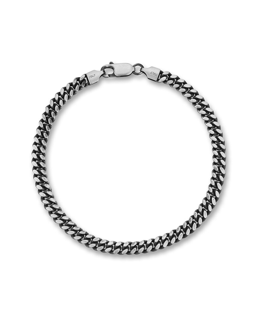 Yield Of Men Silver Curb Link Chain Bracelet