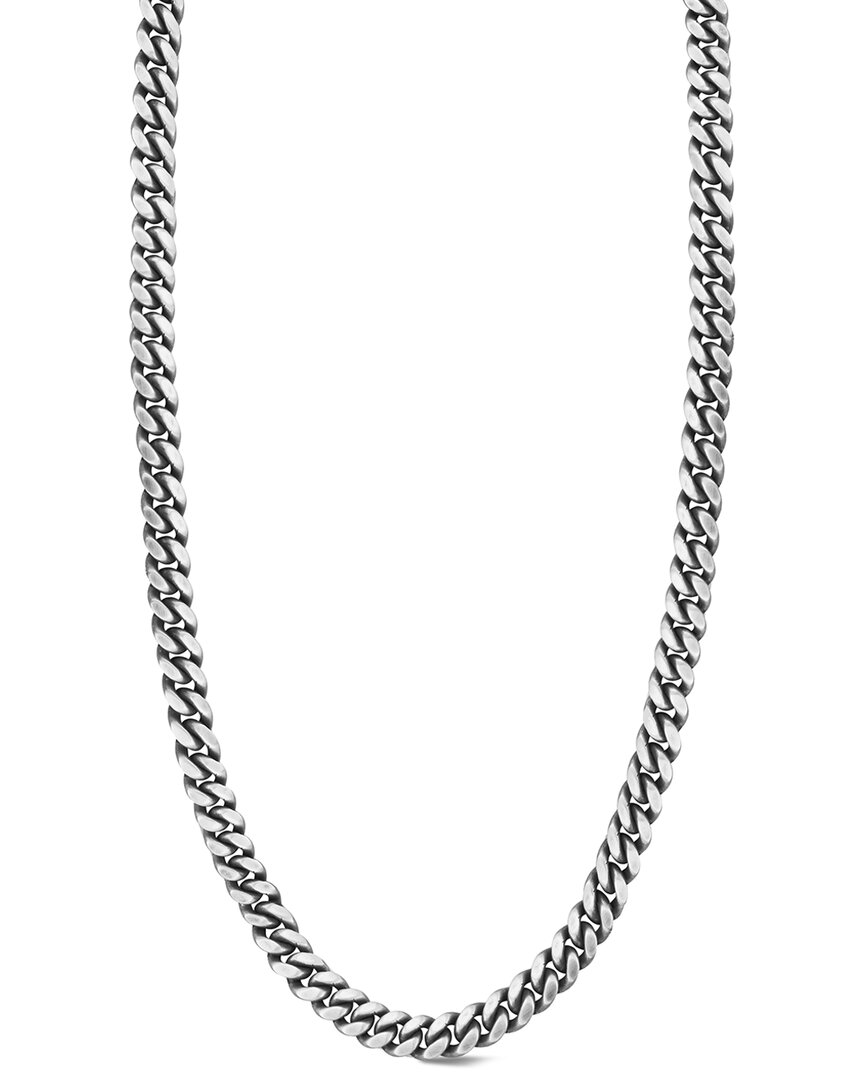 Yield Of Men Silver Curb Link Chain Necklace In White