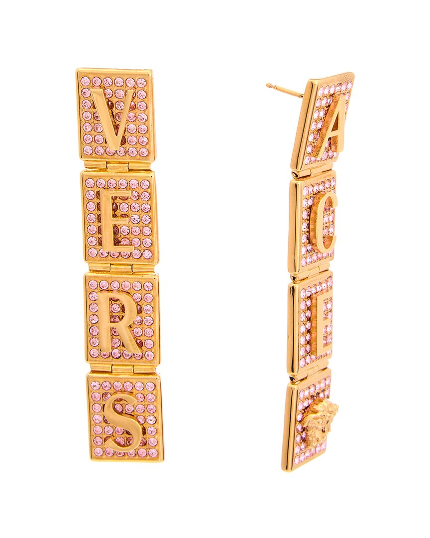 Shop Versace Tiles Metal Earrings In Gold