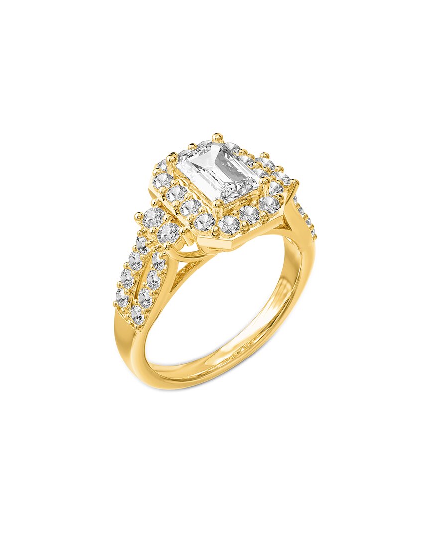 Lab Grown Diamonds 18k Over Silver 2.19 Ct. Tw. Lab-grown Diamond Ring In Gold