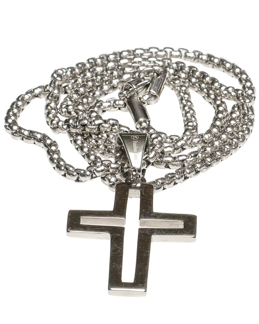 Jean Claude Stainless Steel Cross Pendant Necklace