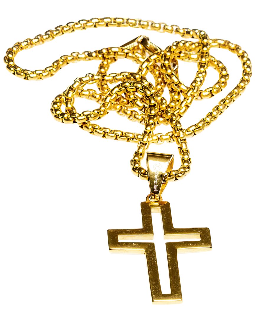 Jean Claude Stainless Steel Cross Pendant Necklace