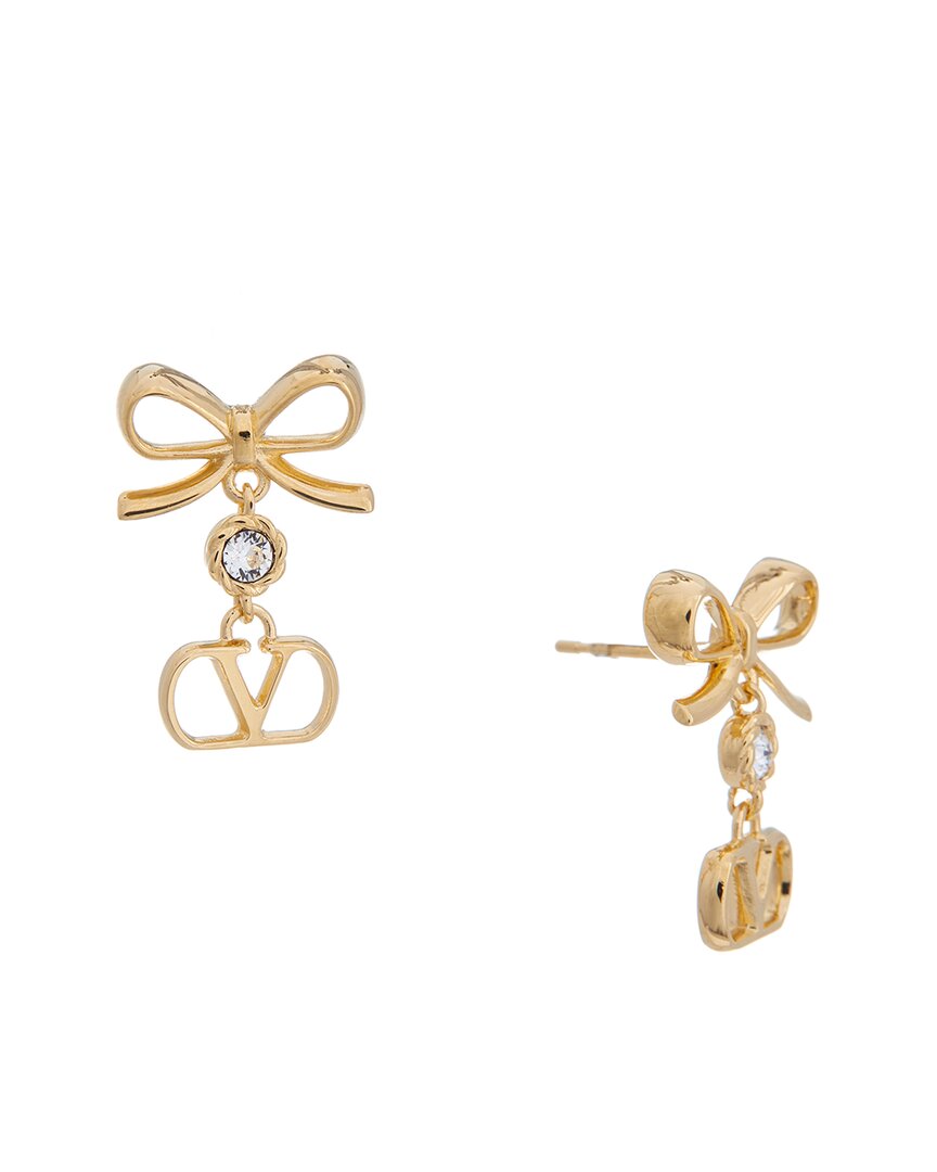 Valentino Garavani Valentino Vlogo Signature Metal Earrings In White