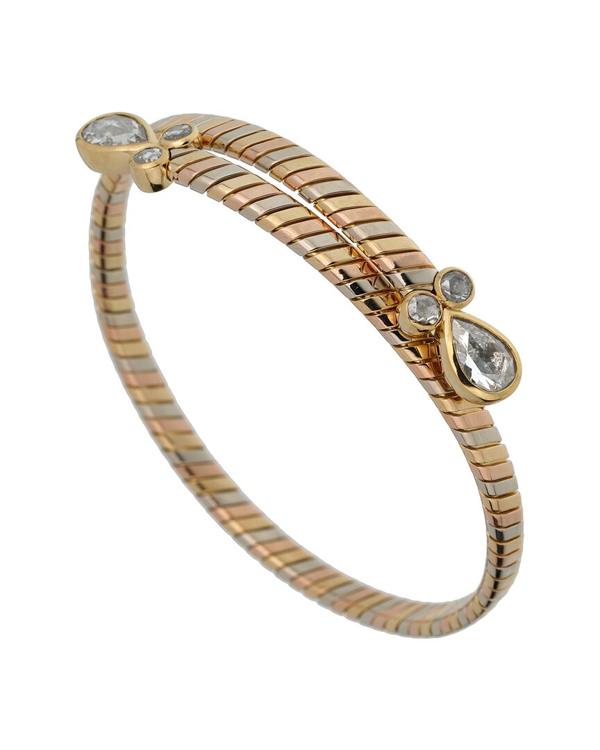 Dnu Bvlgari Bulgari 18k Tri-tone 5.50 Ct. Tw. Diamond Tubogas Choker Necklace (authentic )