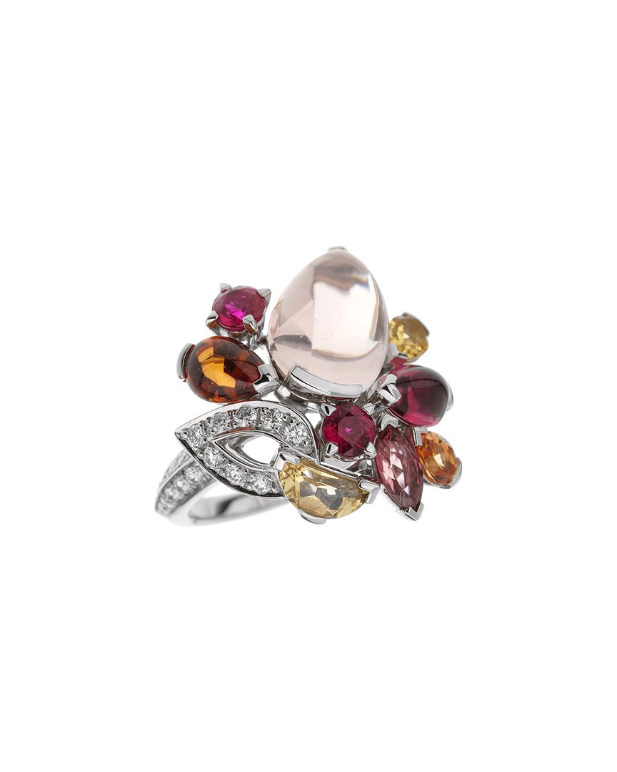Cartier 18k 8.35 Ct. Tw. Diamond & Gemstone Sorbet Cocktail Ring (authentic )