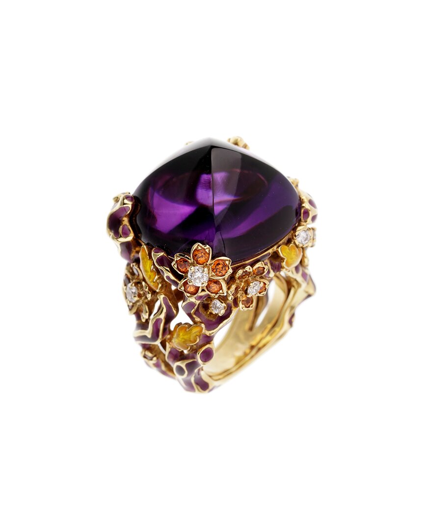 Dior 18k 42.35 Ct. Tw. Diamond & Gemstone Ella Cocktail Ring (authentic )